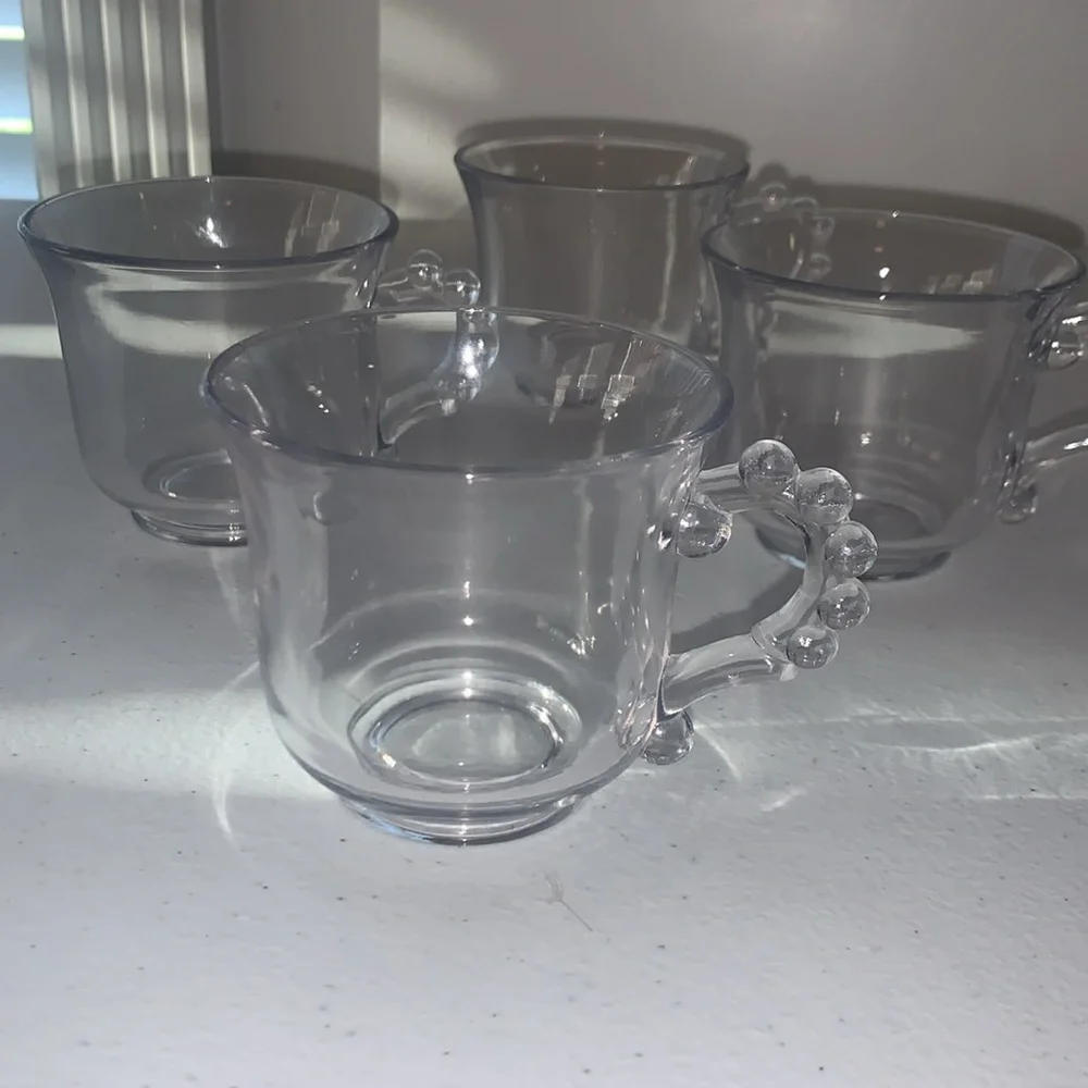 0329 Set of 4 Vintage Imperial Candlewick Punch Bowl Cups - Picture 2 of 4